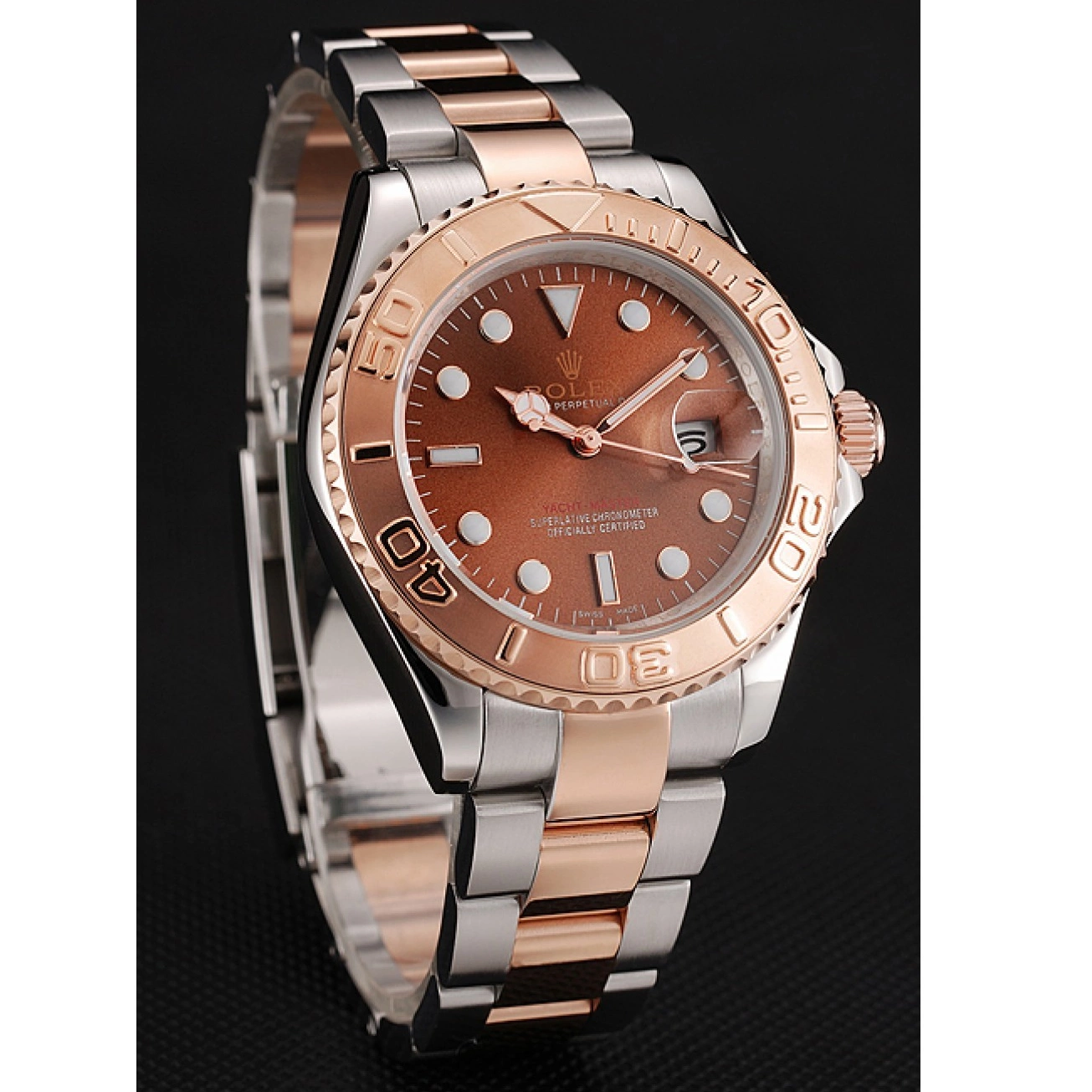 Good Copy Rolex Watches Rolex Dial 1453864 Bracelet Stainless Master Yacht Two Rose Gold Tone Steel 0610